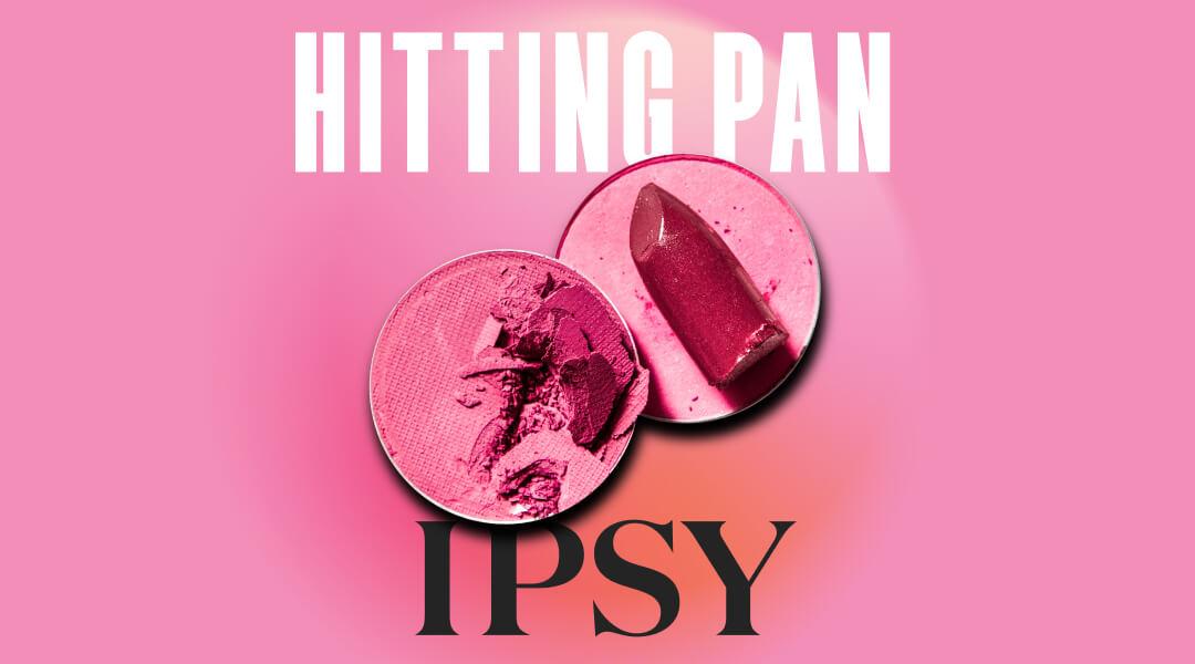 IPSY Hitting Pan podcast logo with two makeup tins that have hit pan. Desktop