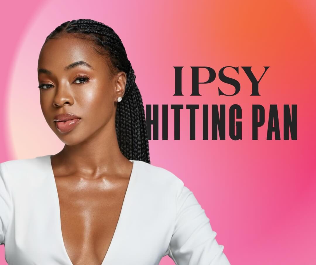 Jaleesa Jaikaran in a white top posing against a pink background with the IPSY Hitting Pan logo