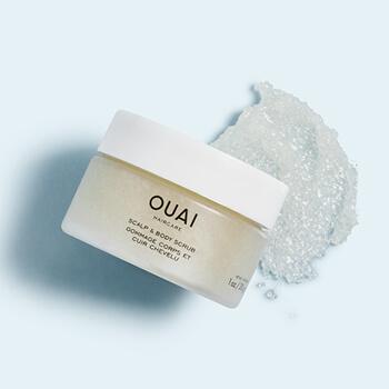 Ouai Scalp & Body Scrub exfoliates your scalp and body.  Mobile