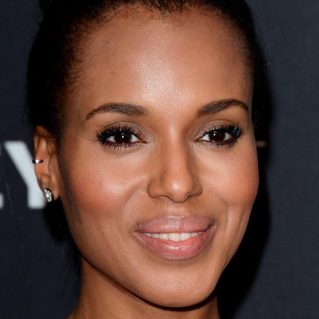 Kerry Washington rocking a smoky eye and sheer lip makeup look Mobile