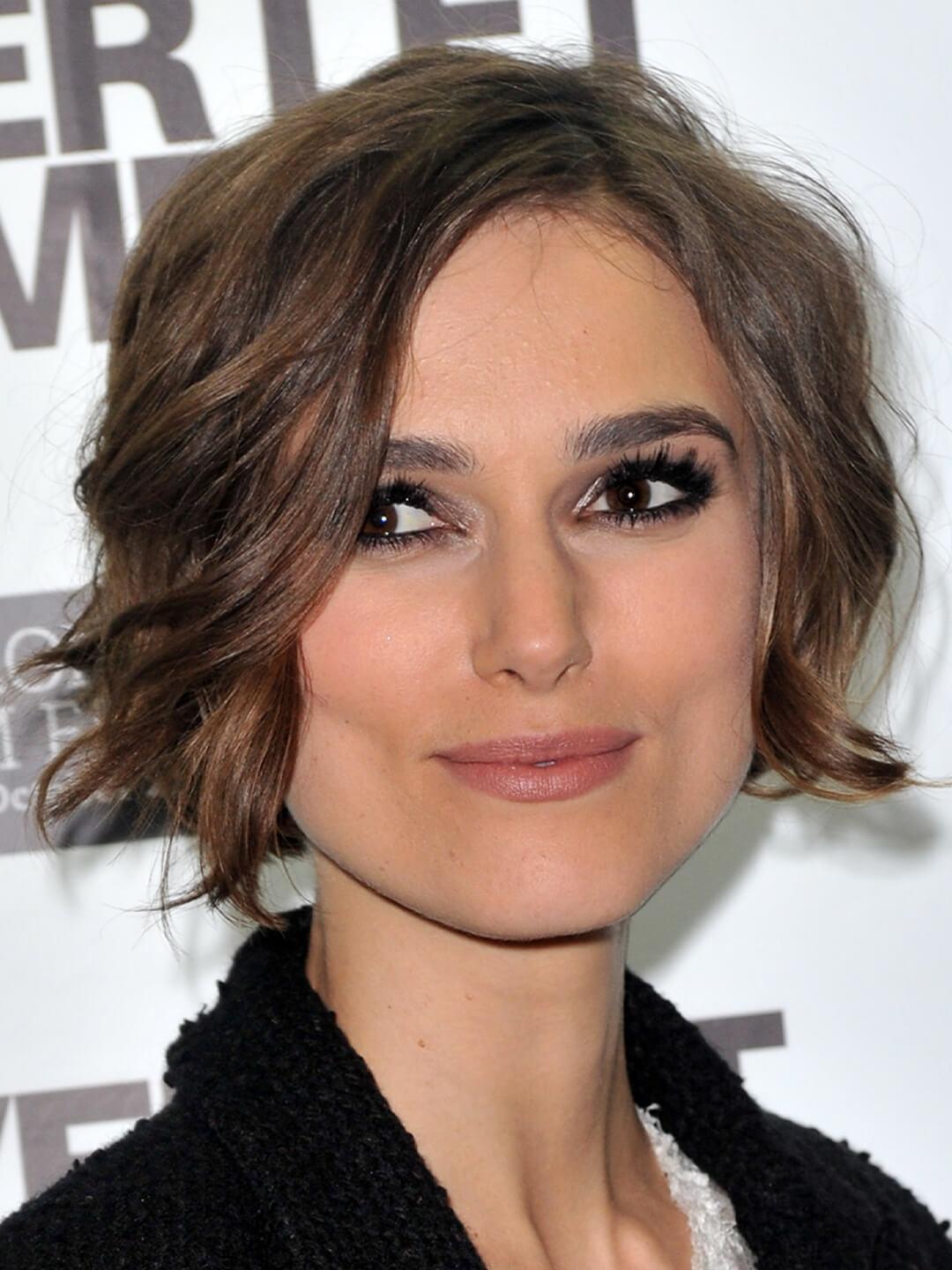 Keira Knightley sporting a textured bob hairstyle Mobile