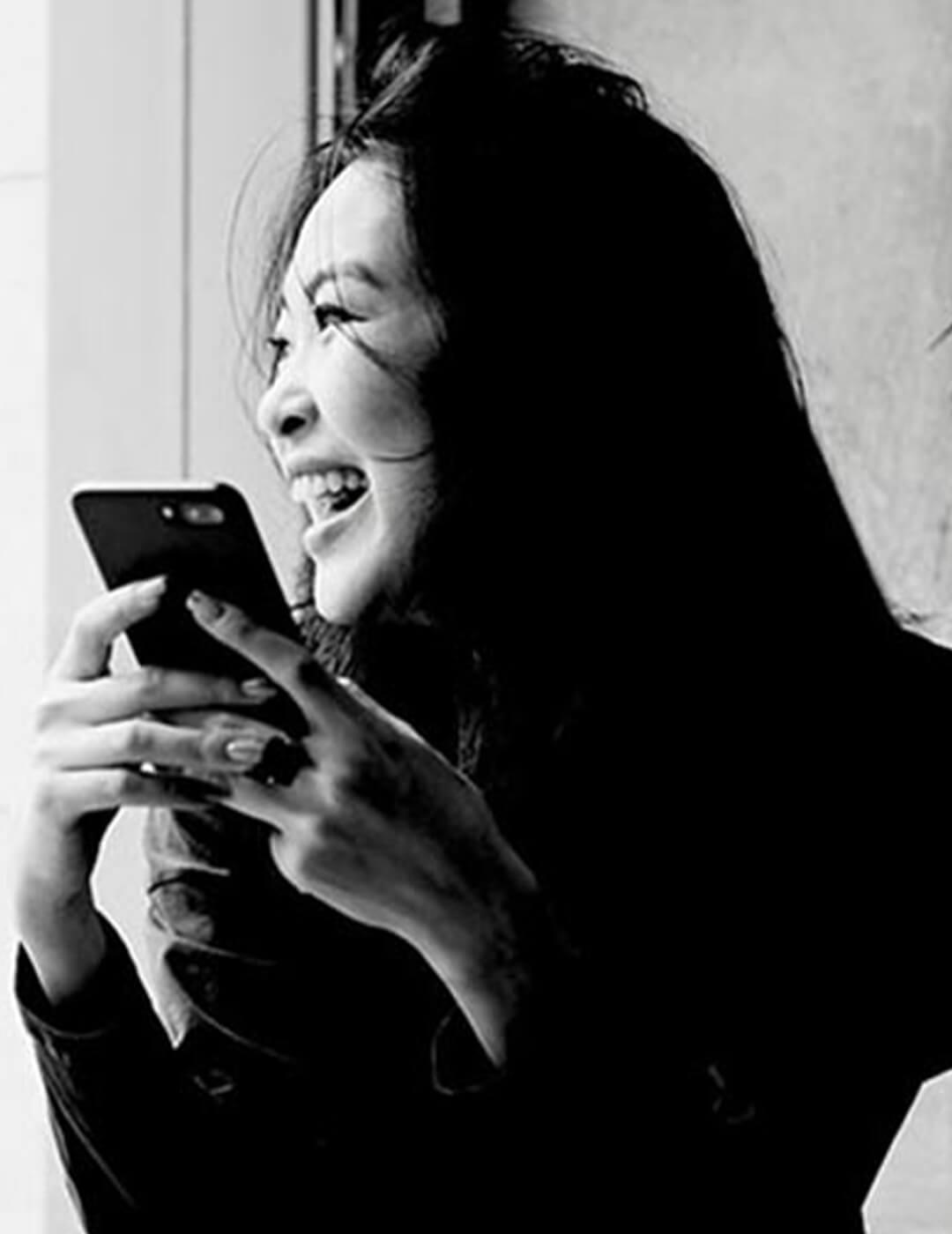 Sylvia Phann black and white portrait Mobile