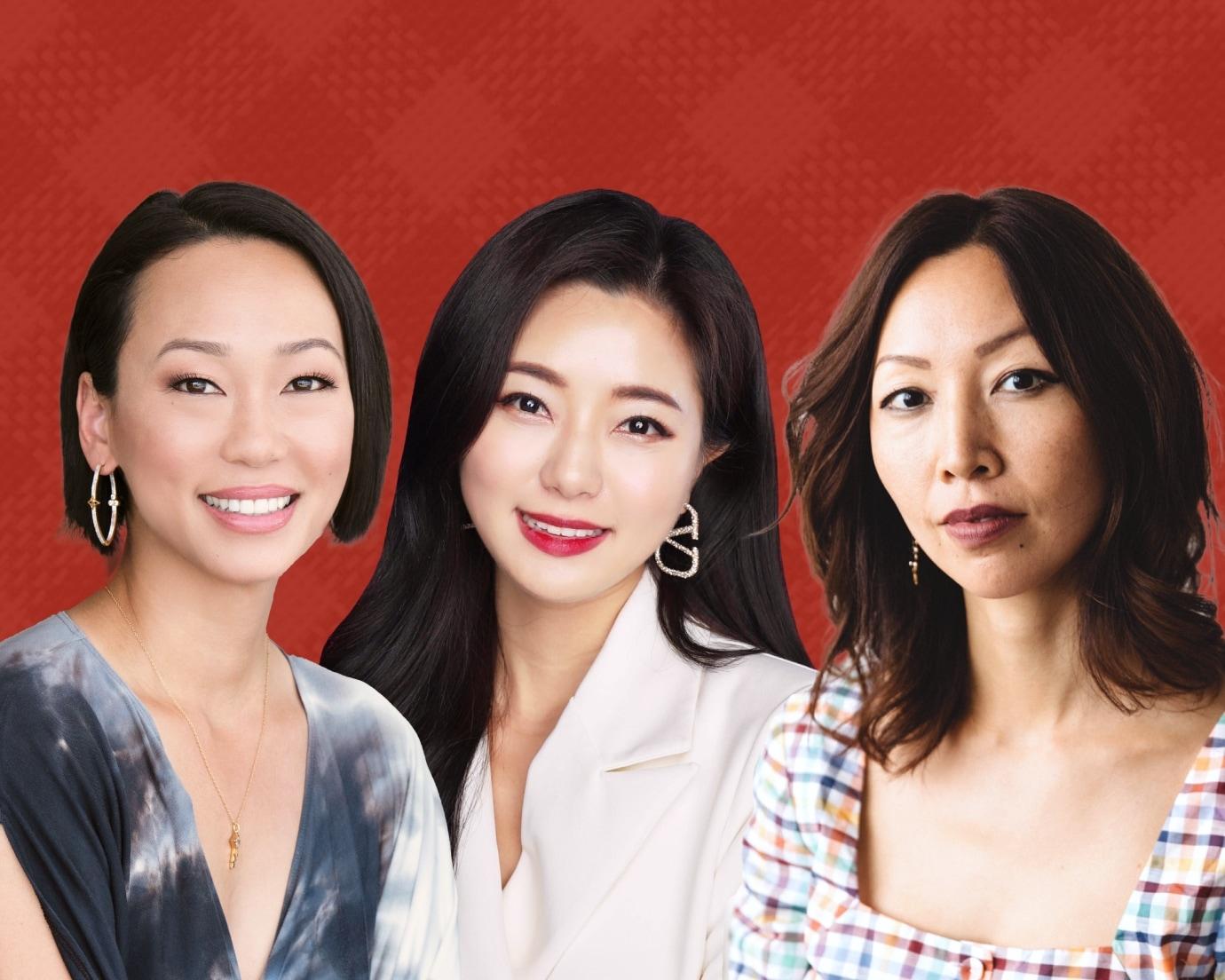 3 headshots of Asian beauty brand founders