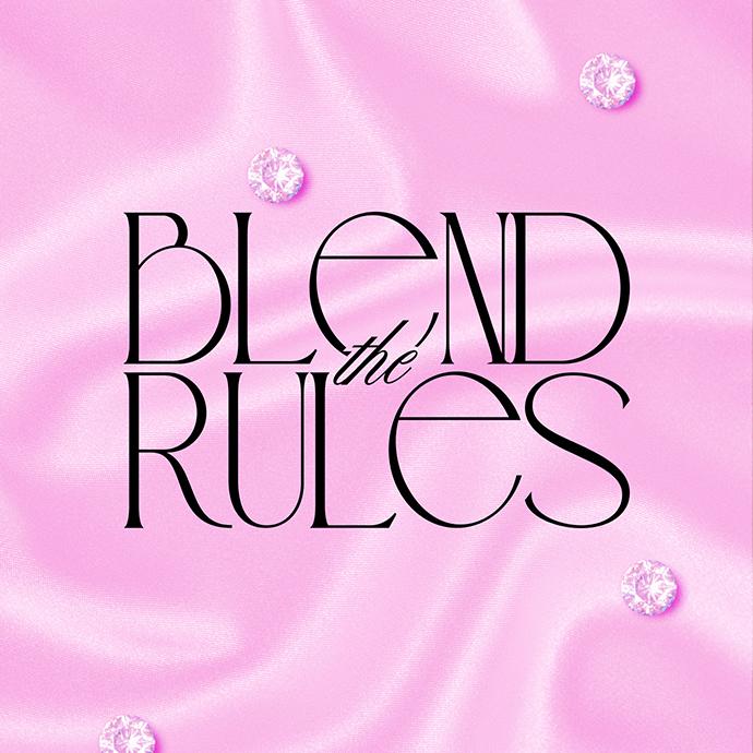 June 2026 IPSY theme graphic featuring the message “Blend the Rules” on a pink satin background with sparkling gem accents, capturing a bold, playful celebration of self-expression through beauty.