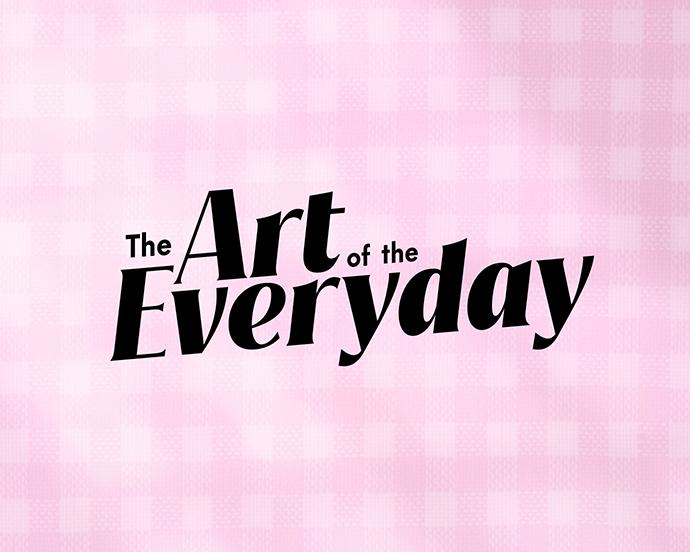 Graphic reading “The Art of the Everyday” on a soft pink patterned background, representing IPSY’s May theme focused on effortless, personal beauty routines
