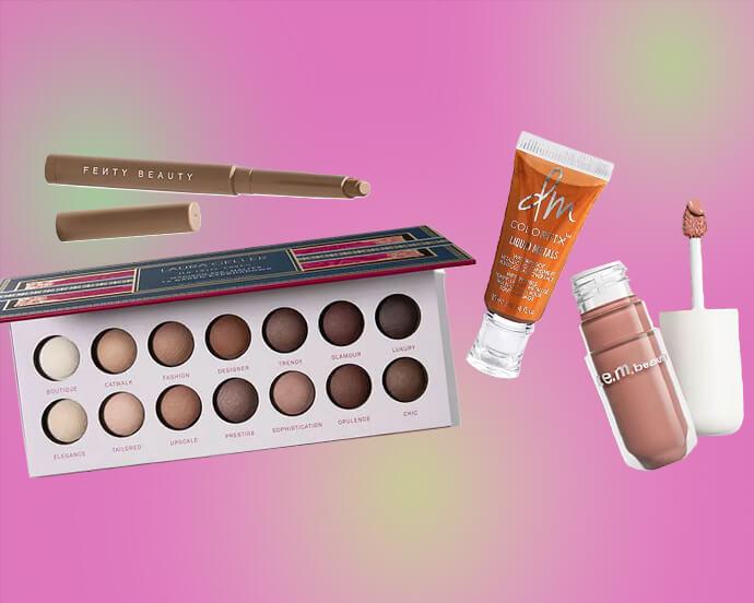 FENTY BEAUTY Shadowstix Eyeshadow Stick Matte, LAURA GELLER The Delectables: Madison Ave Mattes Baked Eyeshadow Palette, DANESSA MYRICKS BEAUTY ColorFix Liquid Metals Multi-Use Waterproof Liquid Pigment, REM Beauty Midnight Shadows Matte Liquid Shadow