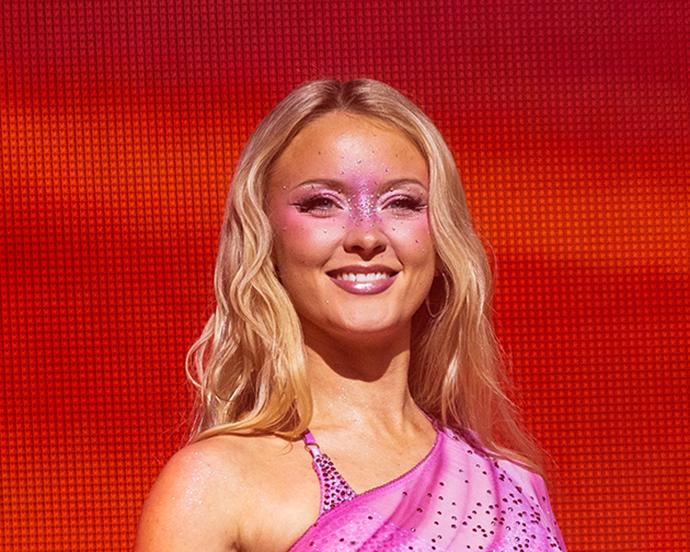 Zara Larsson performs onstage during a concert at Avicii Arena on November 28, 2025 in Stockholm, Sweden.