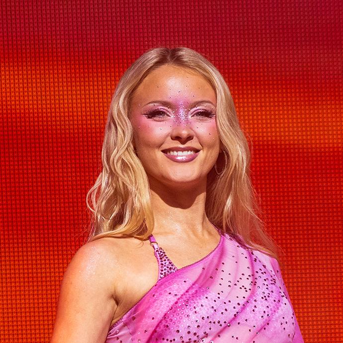 Zara Larsson performs onstage during a concert at Avicii Arena on November 28, 2025 in Stockholm, Sweden.