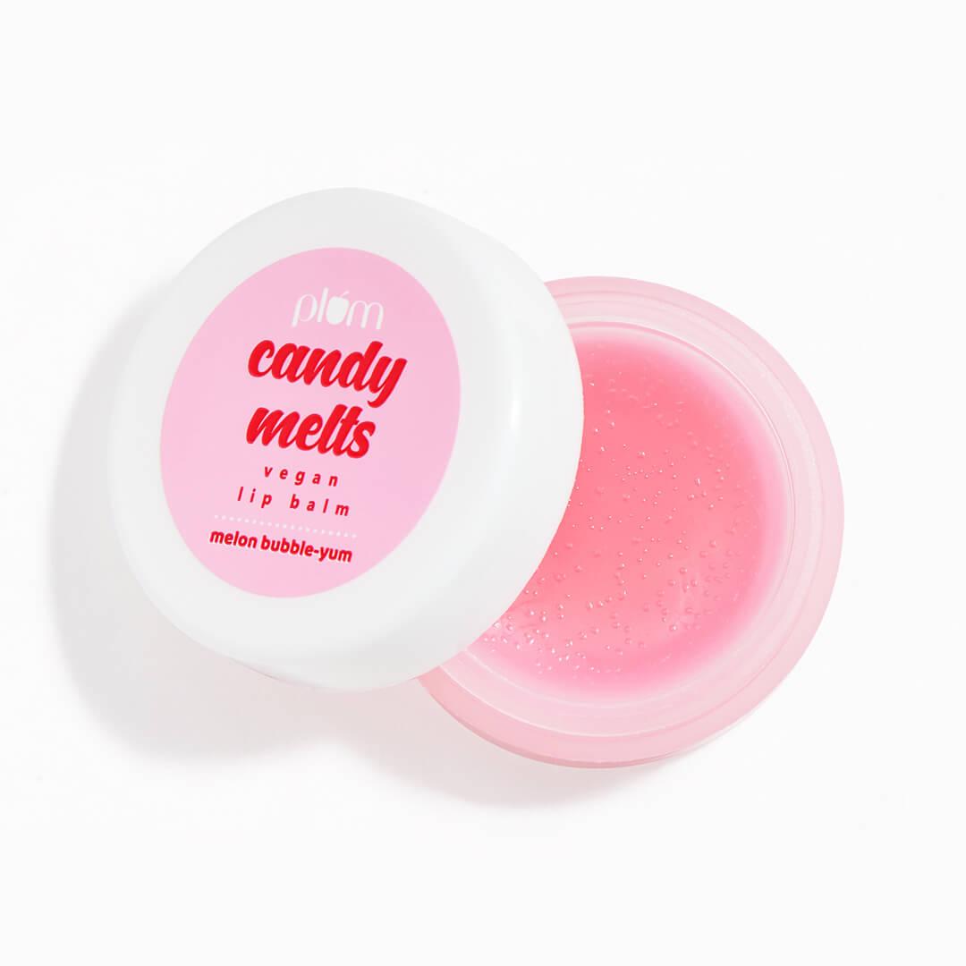 PLUM Candy Melts Vegan Lip Balm in Melon Bubble Yum Desktop productId:p-kqhc14wo7gn21hrk