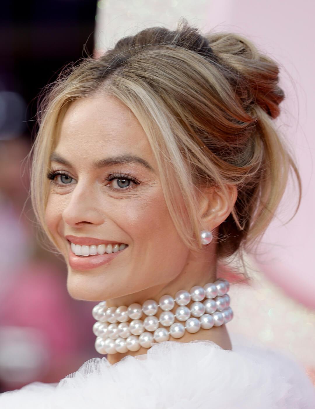 Margot Robbie attends The European Premiere Of "Barbie" at Cineworld Leicester Square on July 12, 2023 in London, England. Desktop