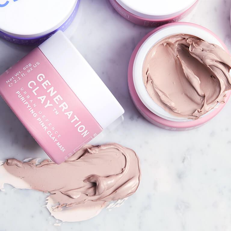 Image of GENERATION CLAY Urban Defence Purifying Pink Clay Masks swatched Mobile