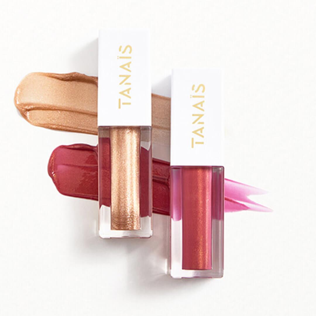 TANAÏS Sunset to Stars Lip Oil Duo in Mahina Moon & Plumeria Petals Desktop productId:p-kgv6z7dktw4u1fxi