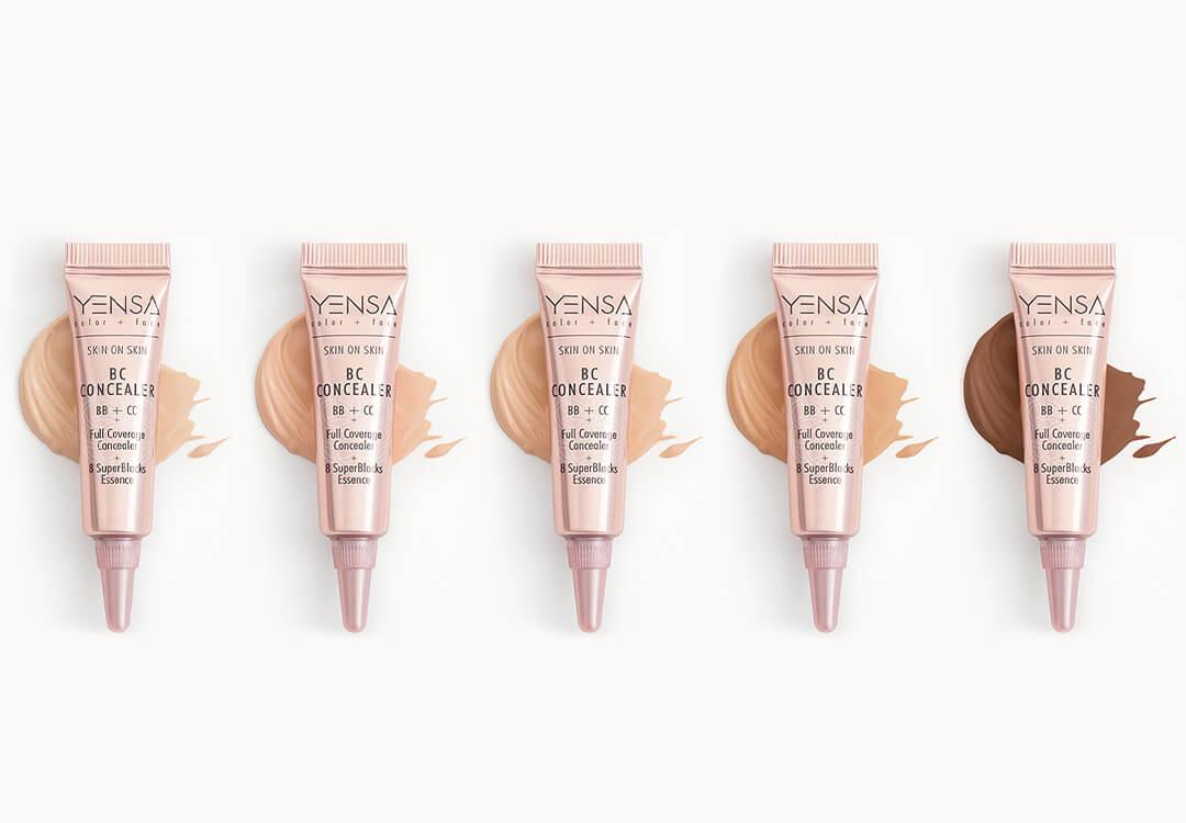 An image of YENSA SKIN ON SKIN BC Concealer in Fair Cool, Light Neutral, Medium Warm, Tan Neutral, or Deep Warm. Mobile
