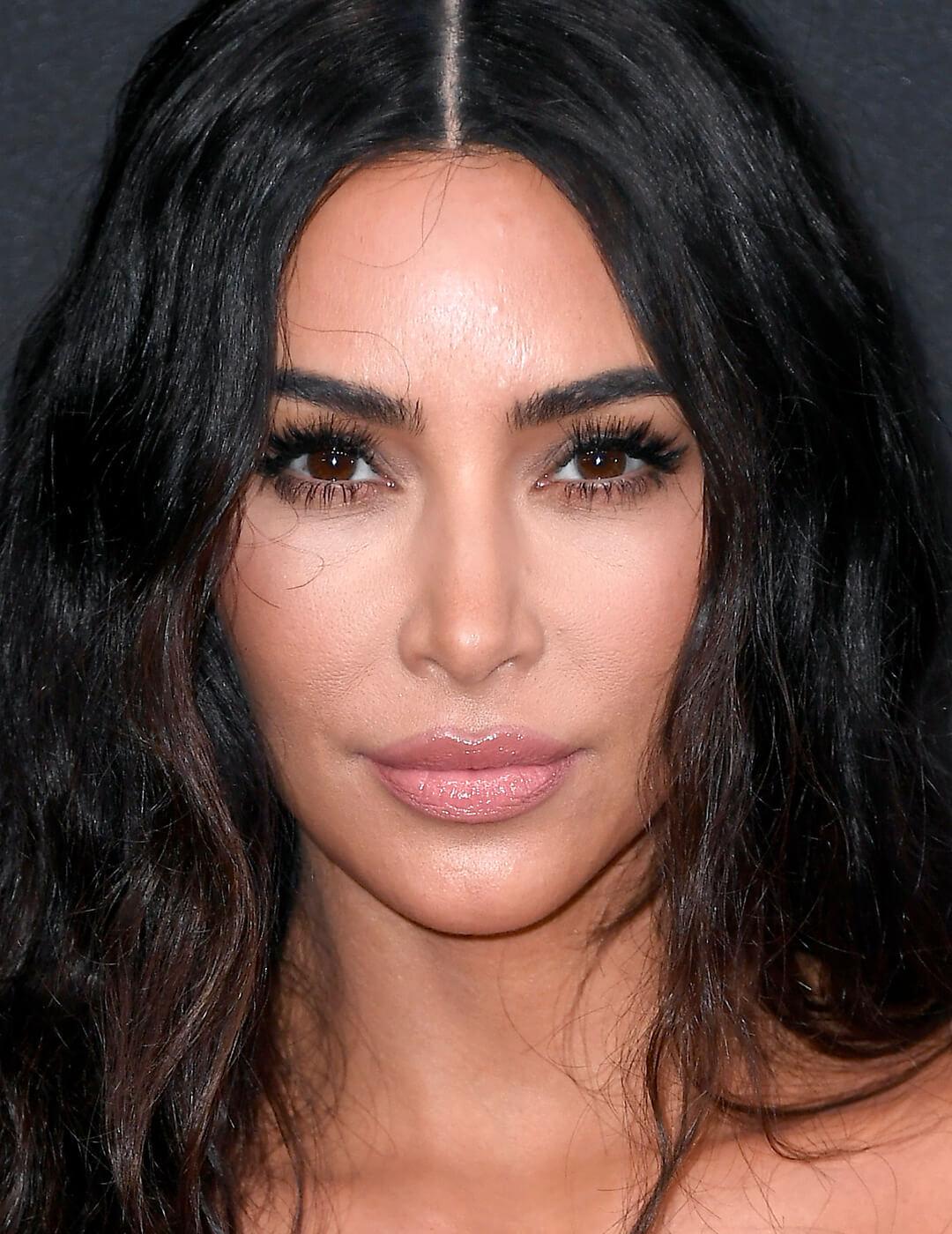 Close-up of Kim Kardashian rocking a natural eye makeup look Desktop