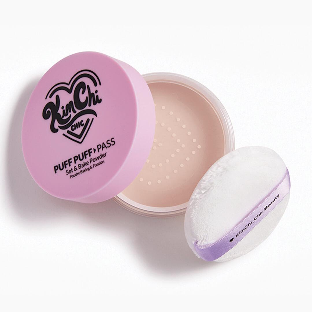 KIMCHI CHIC BEAUTY Puff Puff Pass Set & Bake Setting Powder in 03 Translucent Mobile