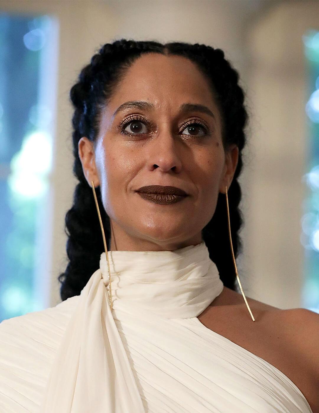 Tracee Ellis Ross looking ethereal in a white Venus-cut dress and French braids Mobile