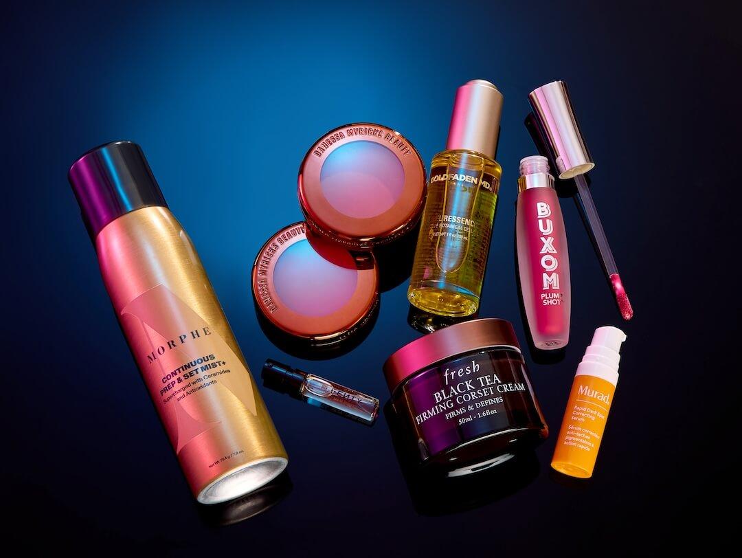 Skincare and makeup products from various brands Desktop