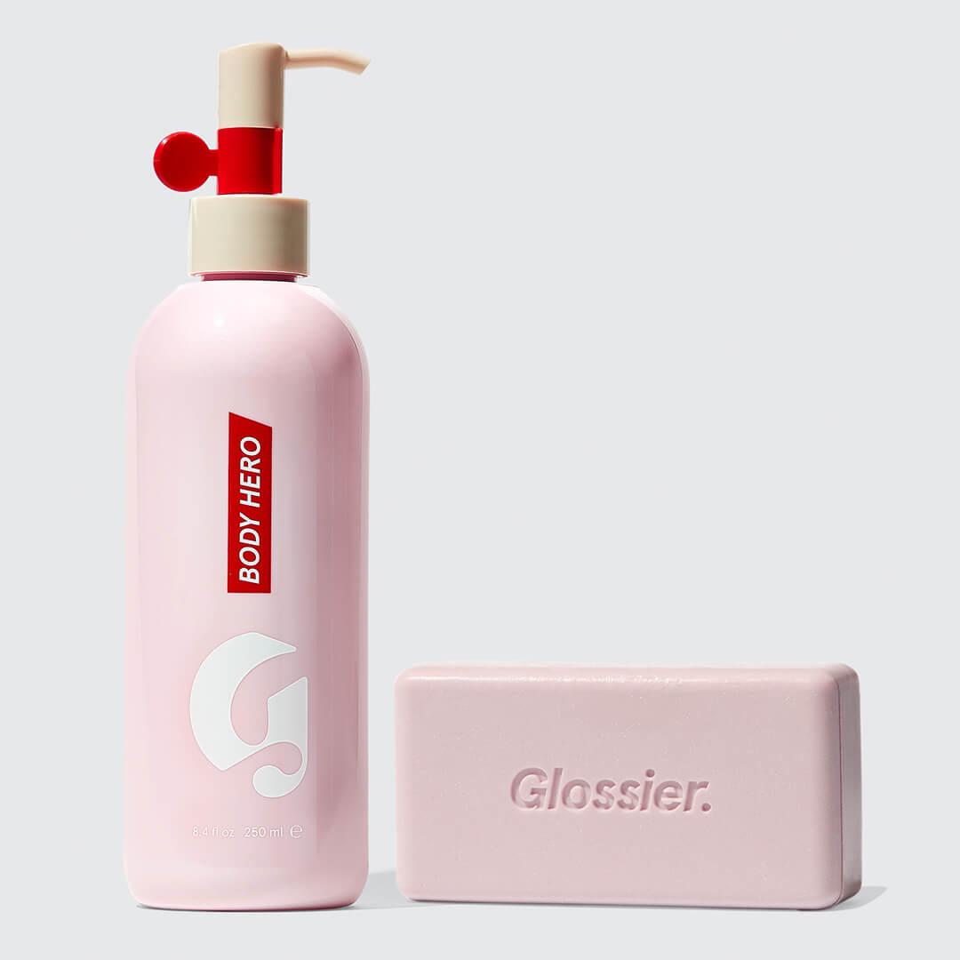 GLOSSIER Body Hero Oil Wash + Exfoliating Bar Mobile