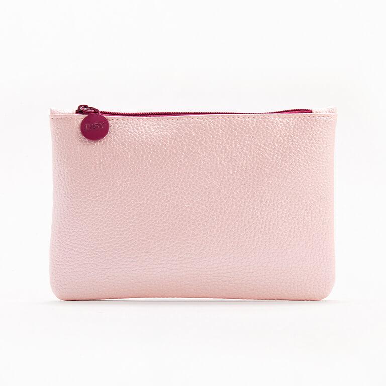 The February 2020 Glam Bag Plus design is a light pink vegan leather that goes well with everything. Desktop