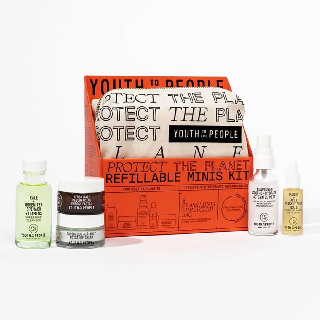 YOUTH TO THE PEOPLE Protect the Planet Refillable Minis Kit Desktop