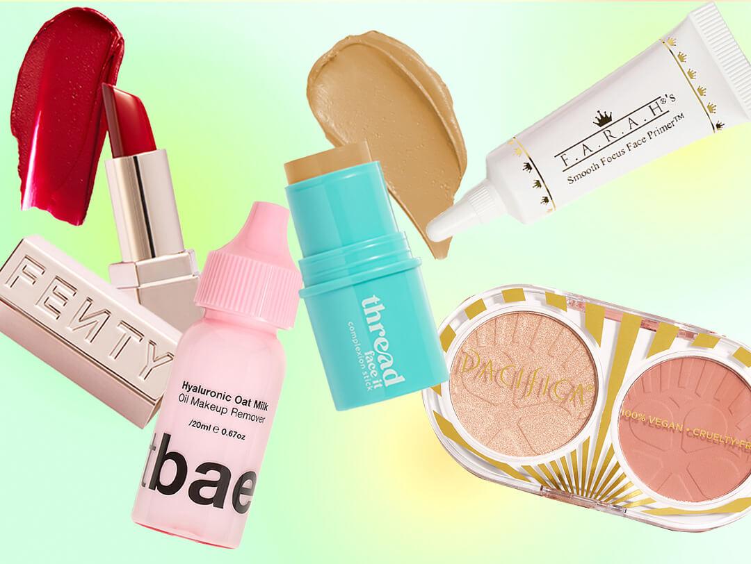 Choice products from the October 2024 IPSY Glam Bag on ombre background Desktop