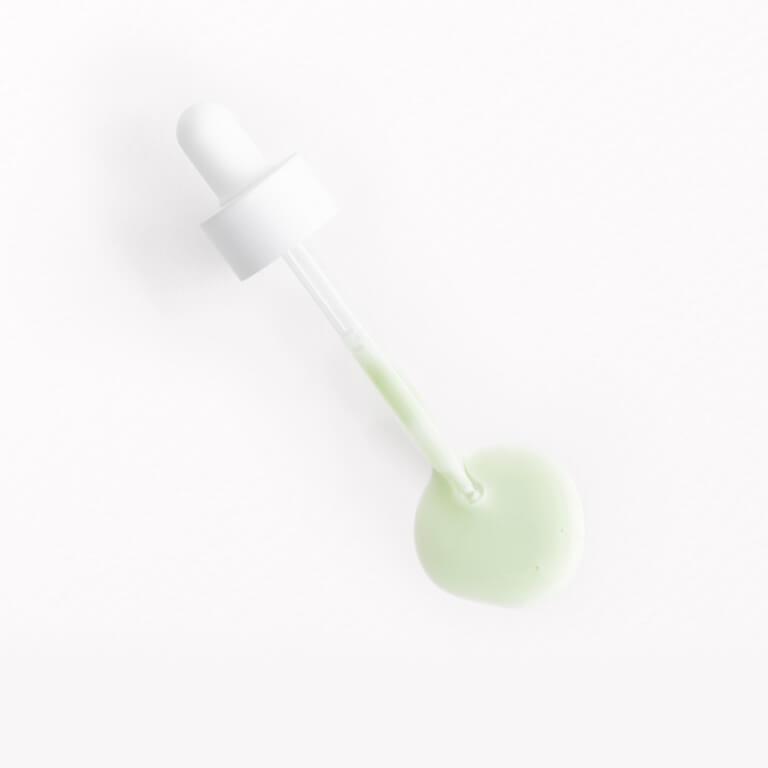 An image of a white dropper an mint green serum liquid and an image of CLARISEA Pretty Skin Vitamin A + C Oil Serum & Boost Mobile