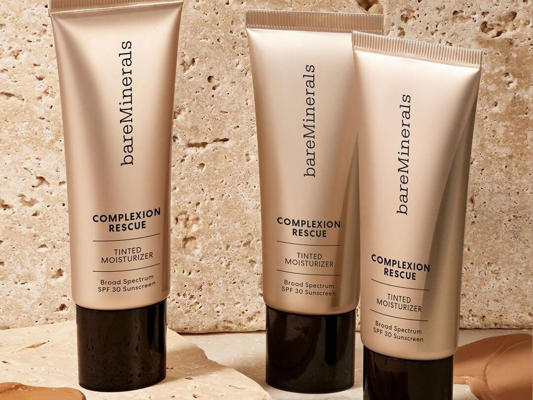 Three tubes of BAREMINERALS Complexion Rescue Tinted Moisturizer Desktop