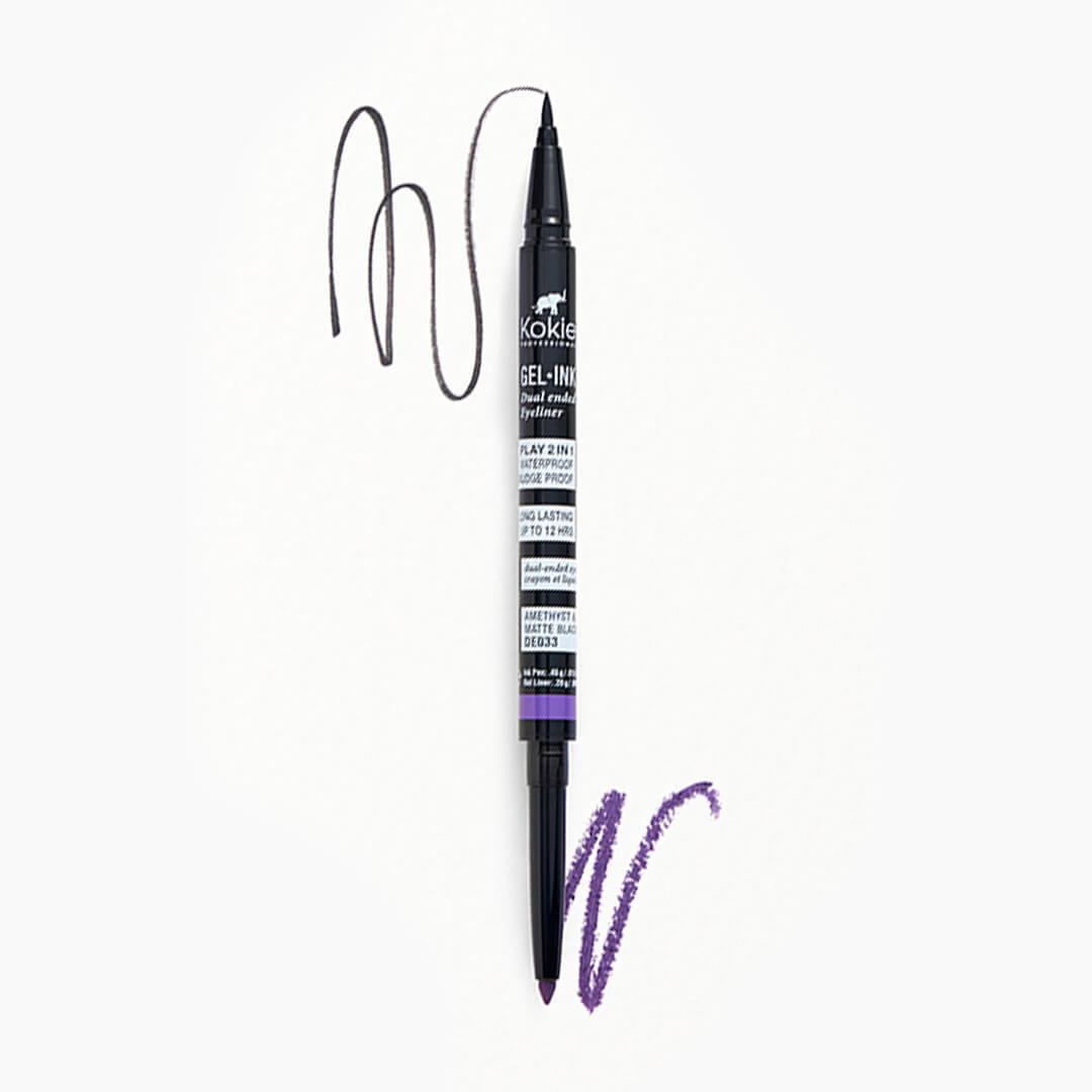 KOKIE PROFESSIONAL Gel-Ink Dual Ended Eyeliner in Amethyst & Matte Black Mobile