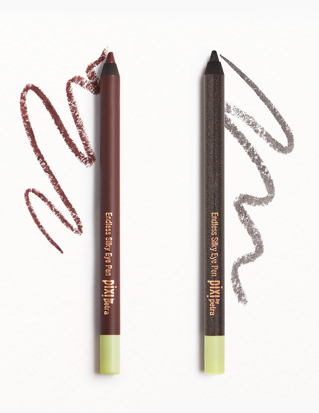 An image of PIXI BY PETRA Endless Silky Eye Pen in Matte Mulberry and Jeweled Pewter. Mobile