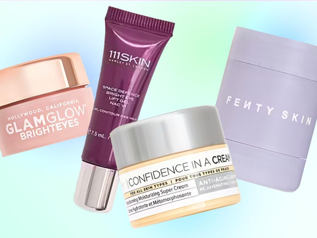 GLAMGLOW BRIGHTEYES™ Illuminating Anti-Fatigue Eye Cream, 111SKIN Space Defence Bright Eye Lift Gel NAC Y2, IT COSMETICS Confidence in a Cream, FENTY SKIN Thicc N Smooth Rich Peptide Eye Cream Desktop