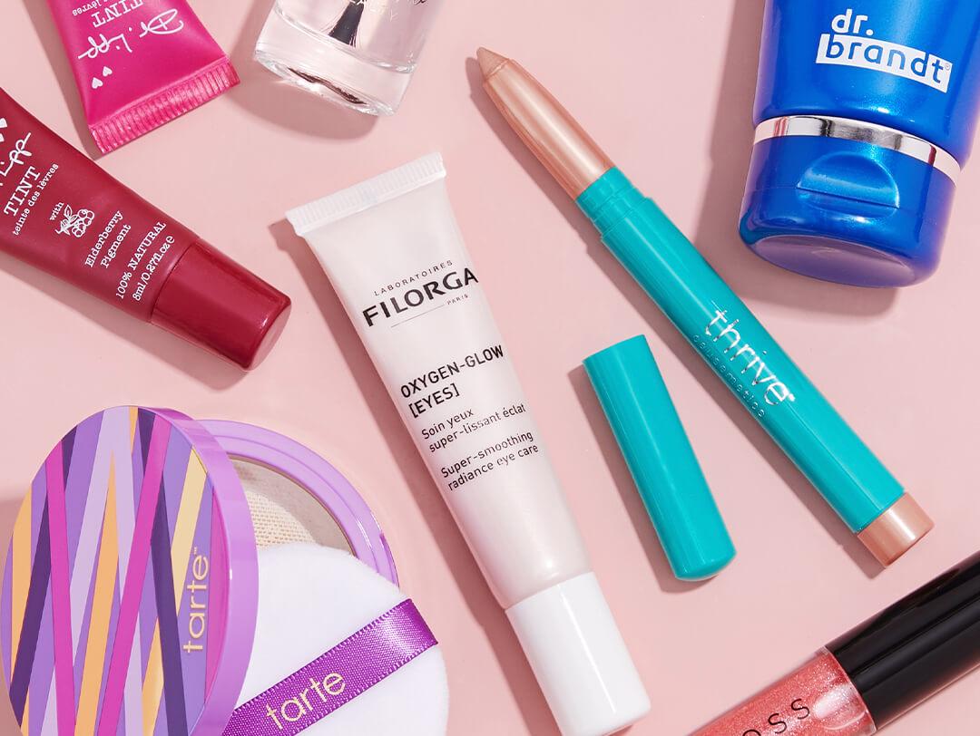 Makeup, skincare, and nail products from IPSY November 2020 Glam Bag Plus Desktop
