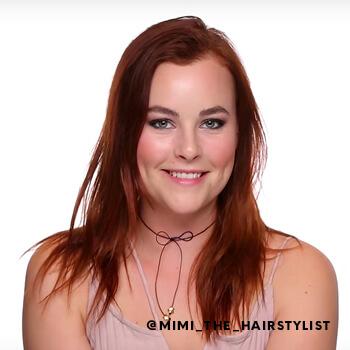 Prepping Haley Fite's auburn hair Mobile