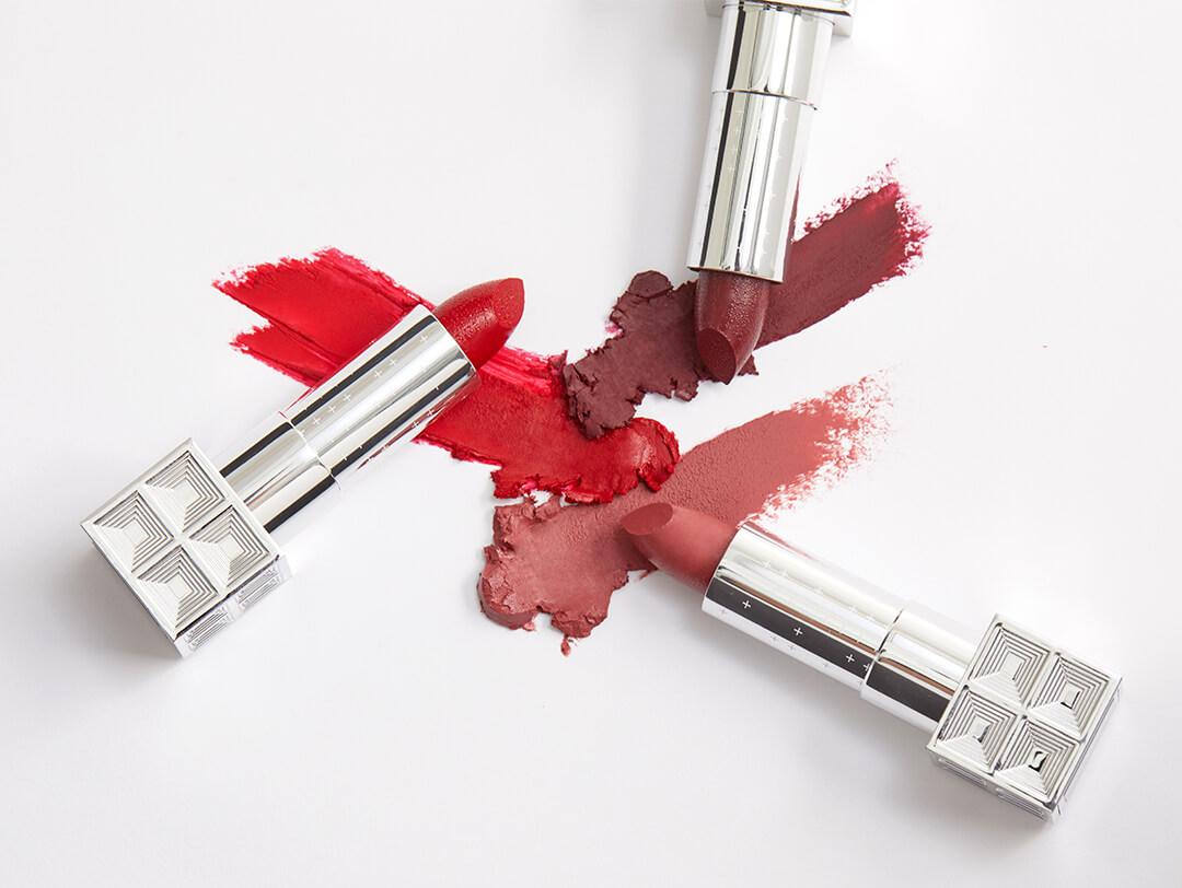 An image of 3 vegan lipsticks. Desktop