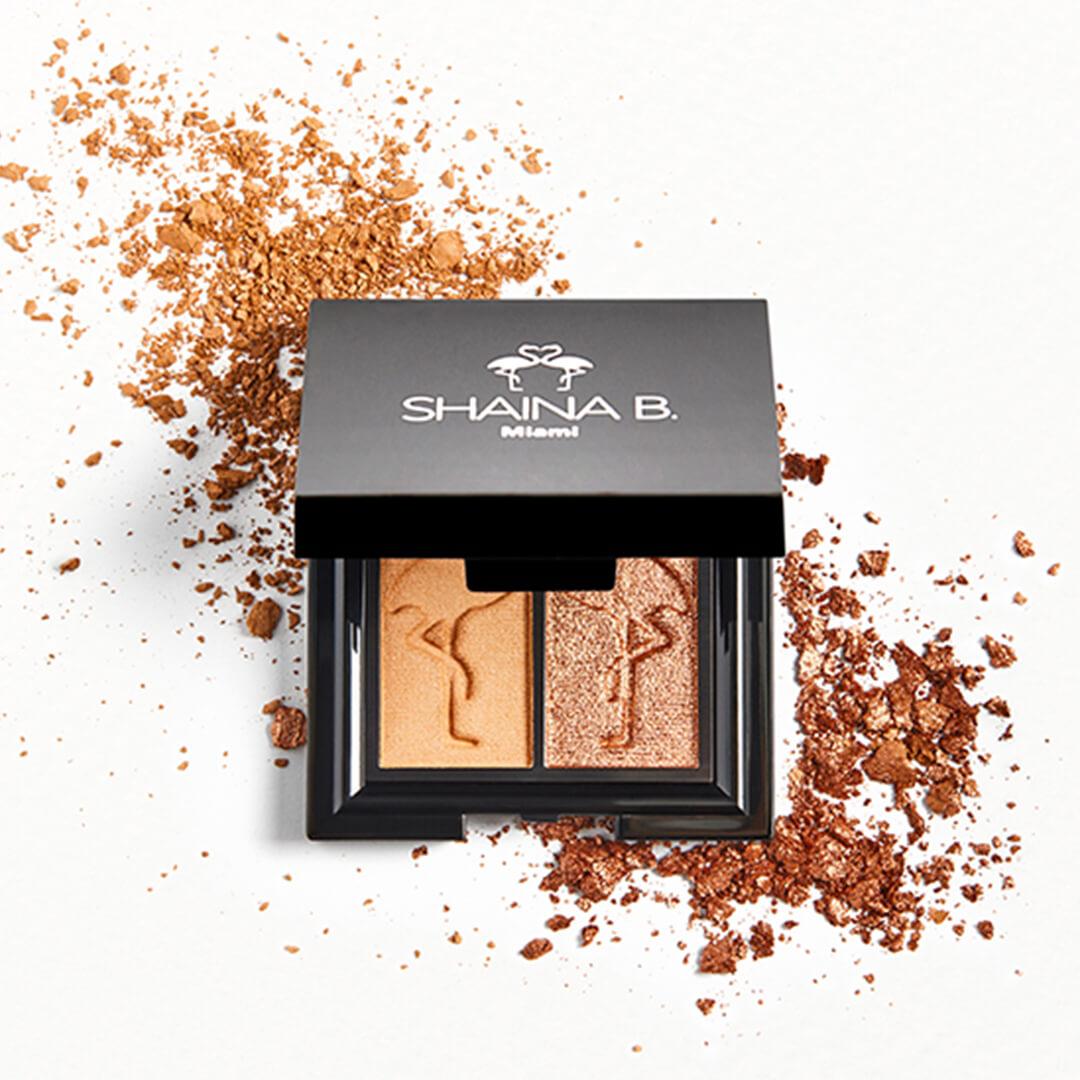 An image of SHAINA B. MIAMI B. Fuego Eyeshadow Duo in Wynwood and Heat. Mobile