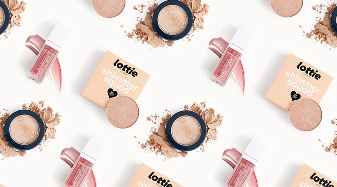 An image of vegan makeup products neatly arranged Desktop