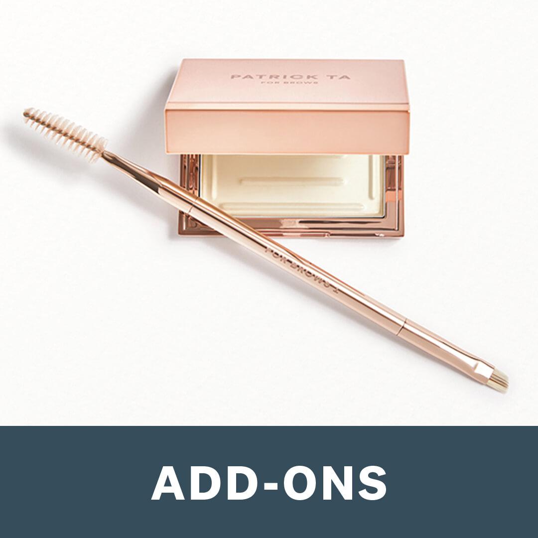 PATRICK TA BEAUTY Major Brow Shaping Wax in Clear & Major Brow Dual-Ended Brow Brush Desktop