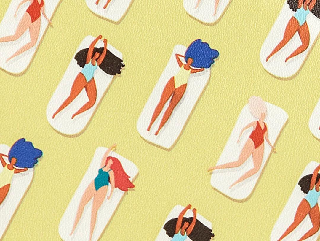 An illustration of various different women sunbathing on towels. Desktop