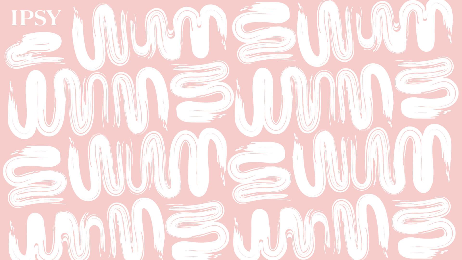 A Zoom background of white brush strokes against a pink backdrop. Desktop