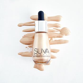 Suva Beauty Liquid Chrome Illuminating Drops give your skin a shimmery, pigmented glow. Mobile