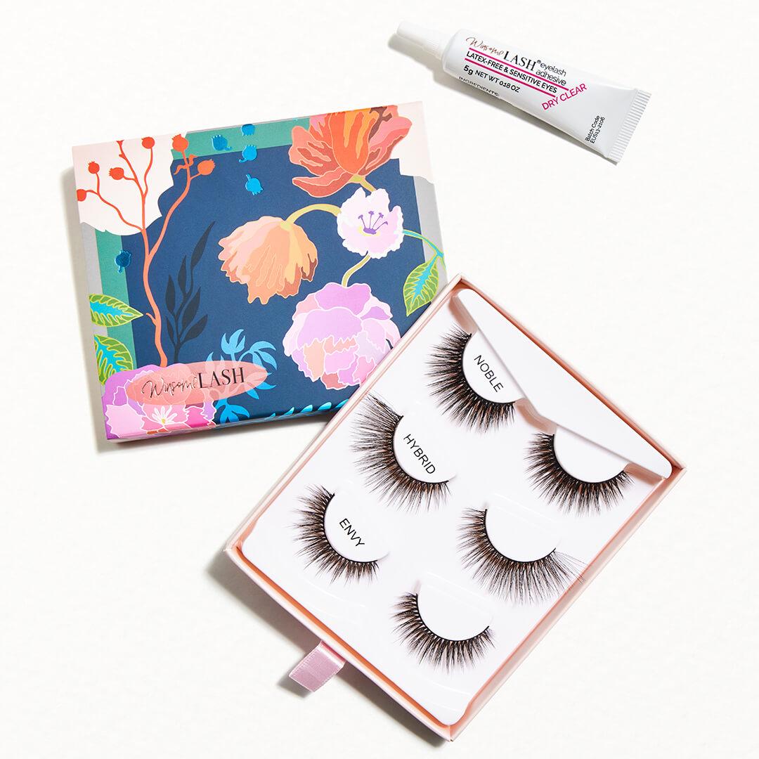 WINSOME LASH Whimsical Baldwin Floral Motifs Eyelash Set in Noble, Hybrid, & Envy Desktop productId:p-koyrsi7te7o81qm1