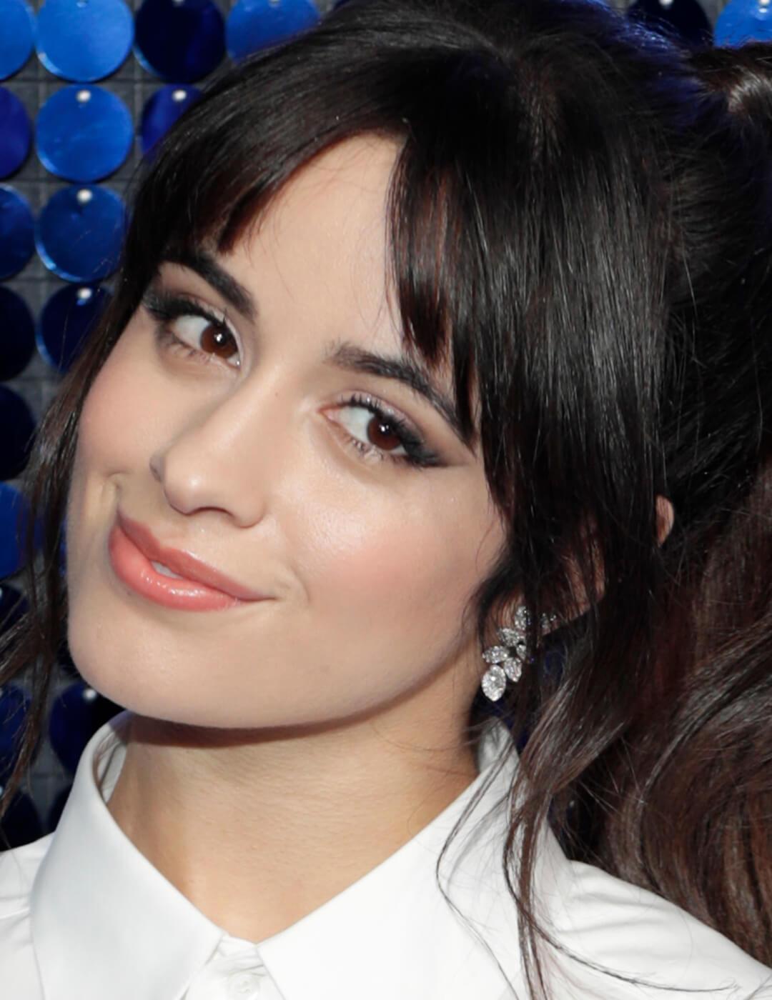 Close-up of Camila Cabello rocking a neutral smoky eye makeup look Desktop