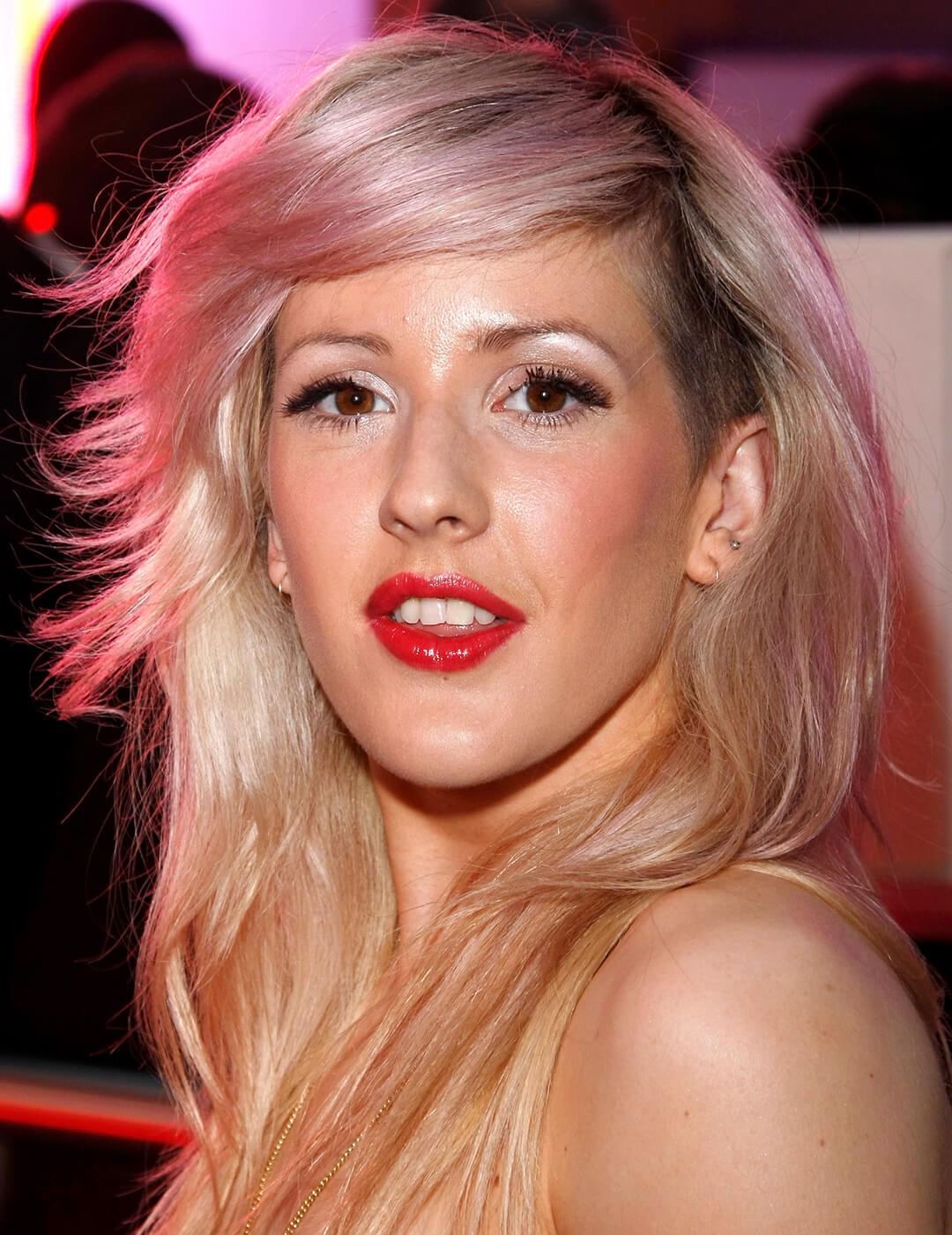 Ellie Goulding looking glam in a long undercut hairstyle Mobile