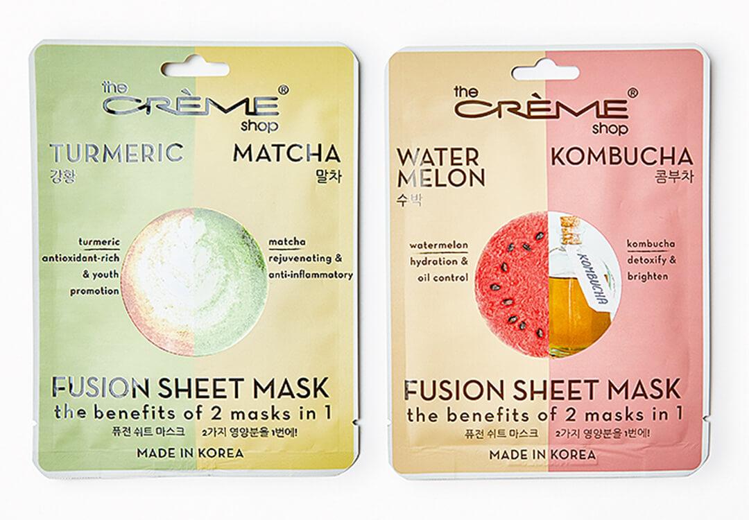 THE CRÈME SHOP Turmeric Matcha + Watermelon Kombucha 2-in-1 Infusion Sheet Mask Duo Mobile