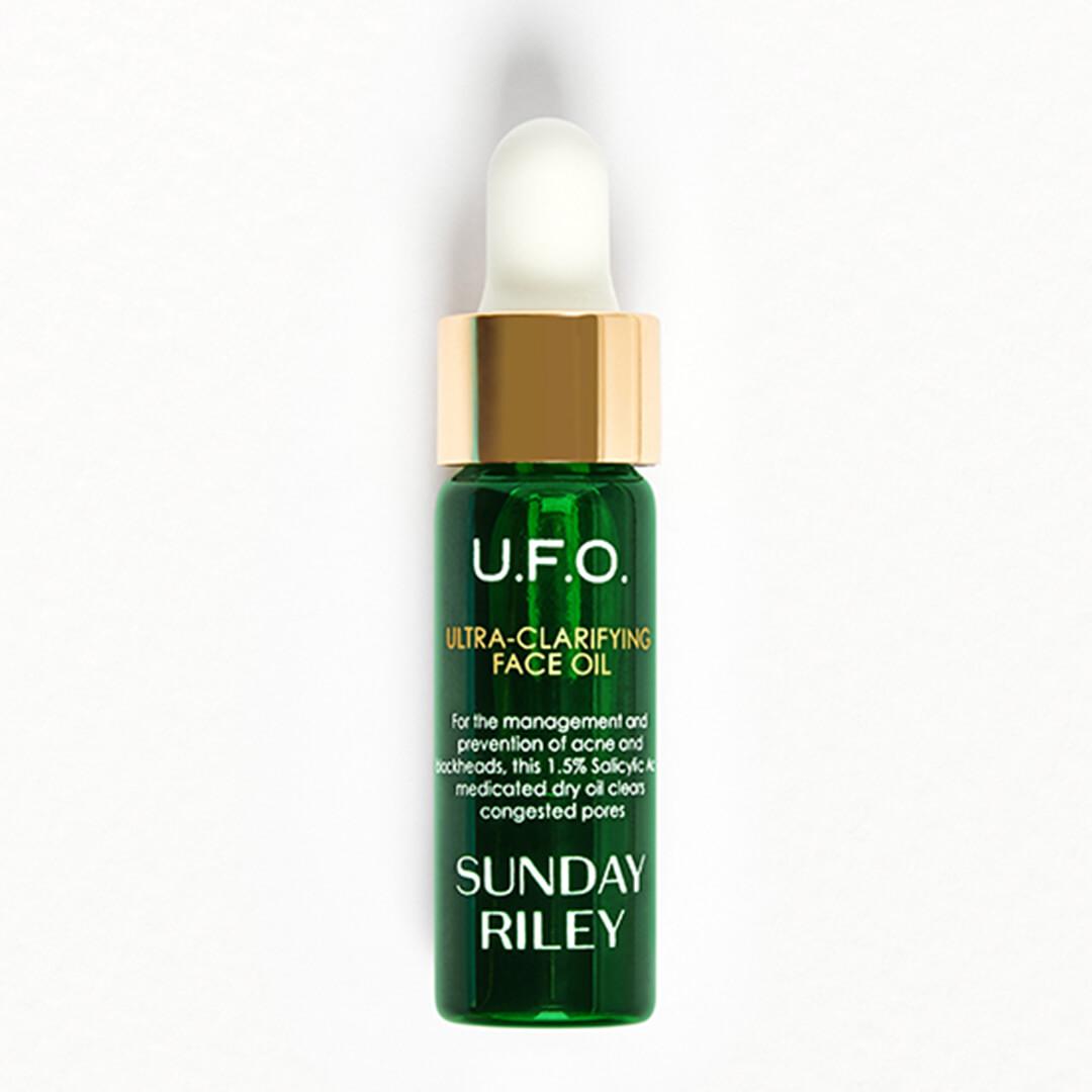 An image of SUNDAY RILEY U.F.O. Ultra Clarifying Acne Treatment Face Oil. Mobile