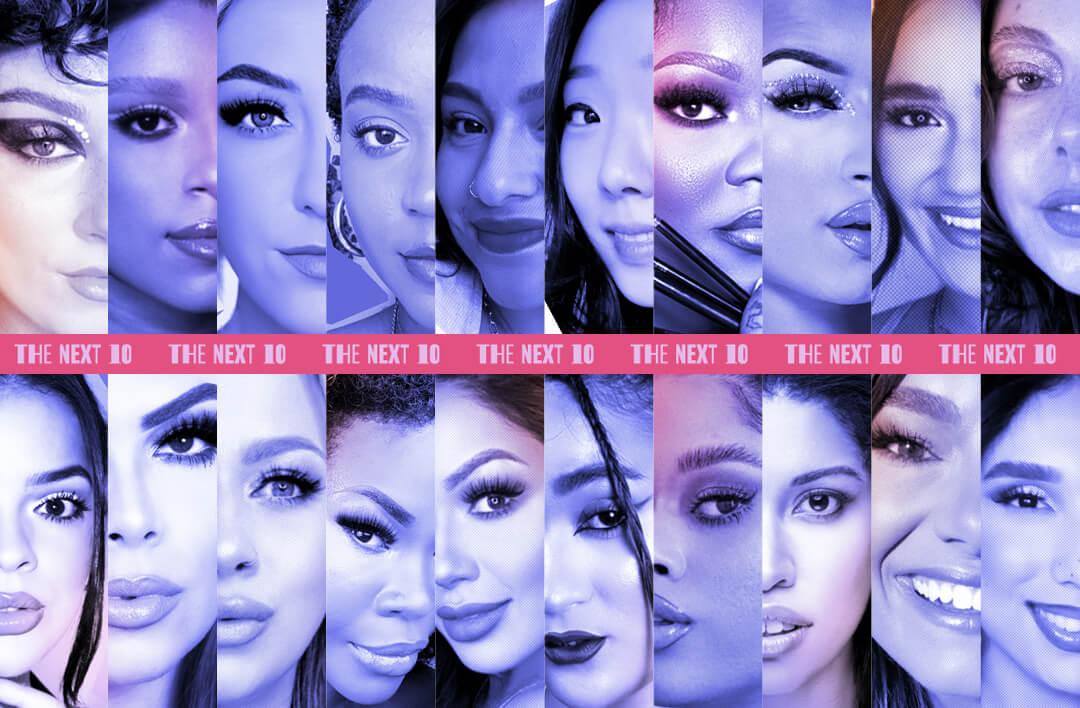 Collage of IPSY The Next 10 Anniversary Contest contestants' headshots Desktop