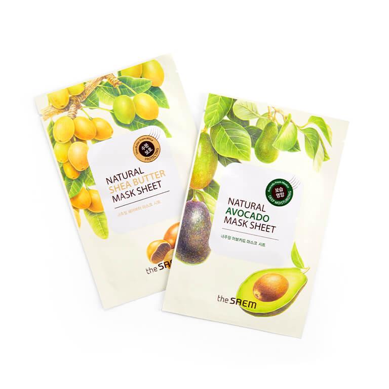 THE SAEM Natural Avocado and Shea Butter Mask Sheet Set Desktop