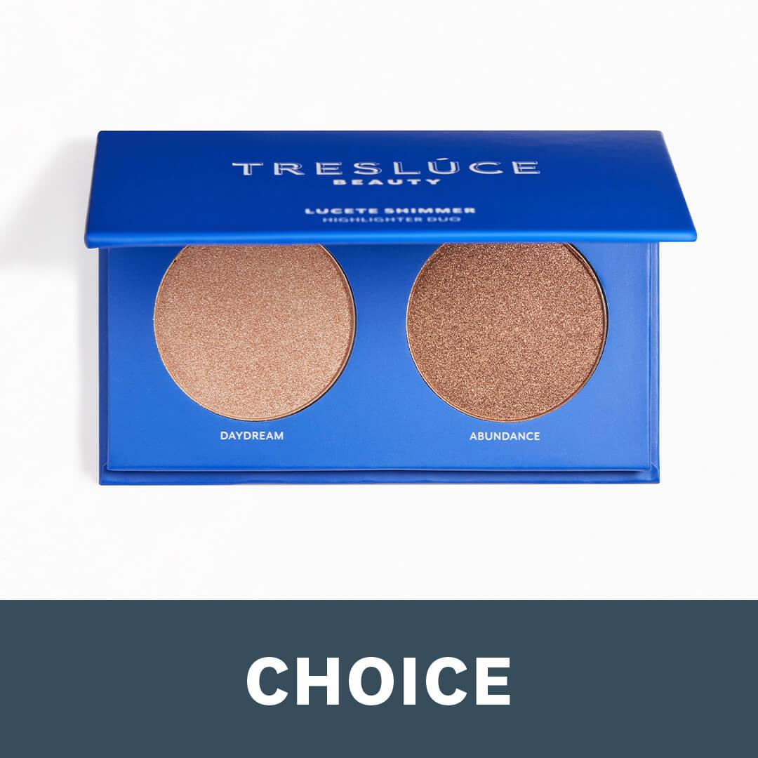TRESLÚCE BEAUTY Lucete Shimmer Highlighter Duo in Daydream & Abundance Mobile