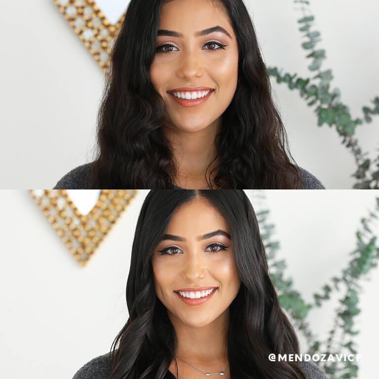 A model shows off how leave-in conditioner helped her low-porosity hair. Mobile