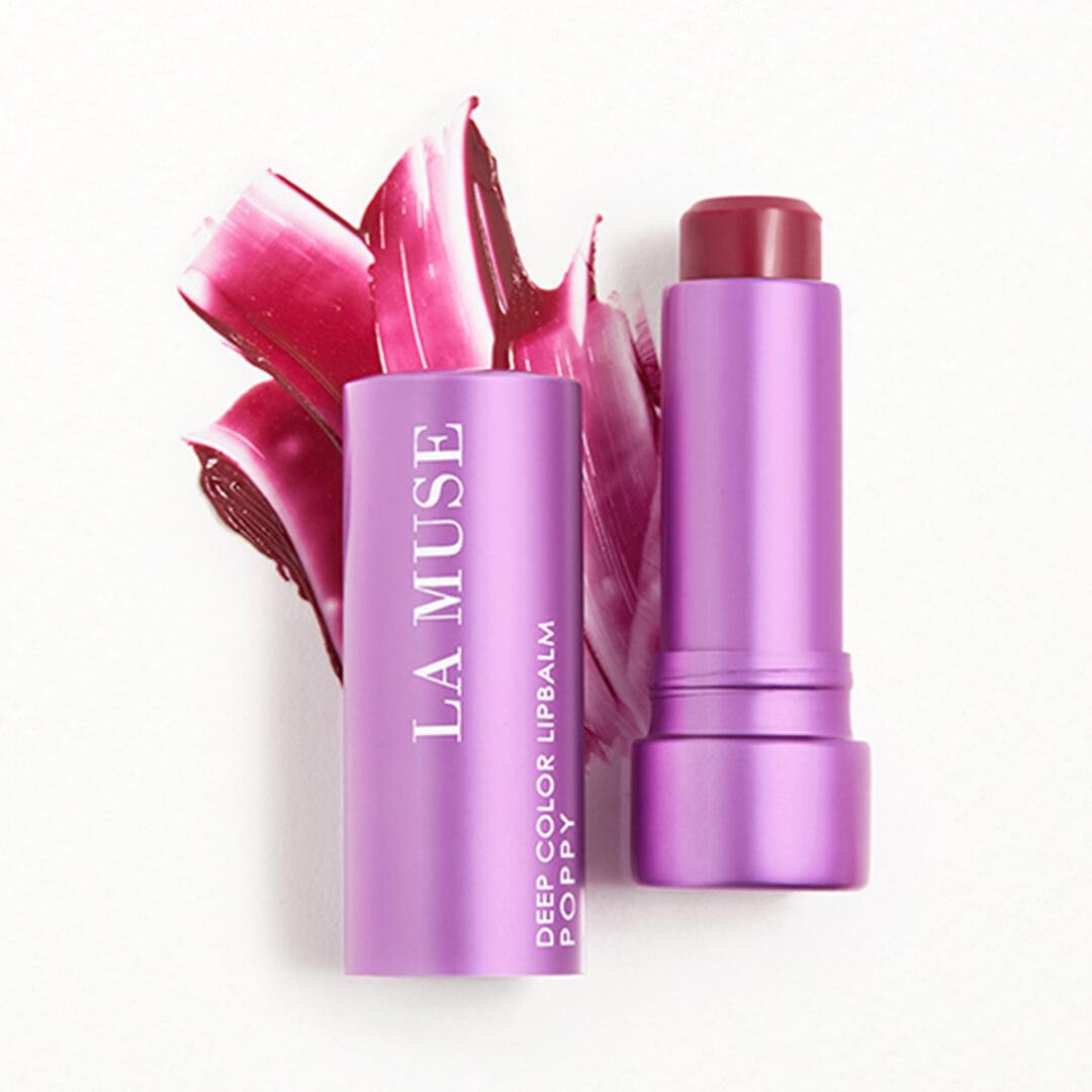 LA MUSE Deep Color Lip Balm in Poppy Mobile