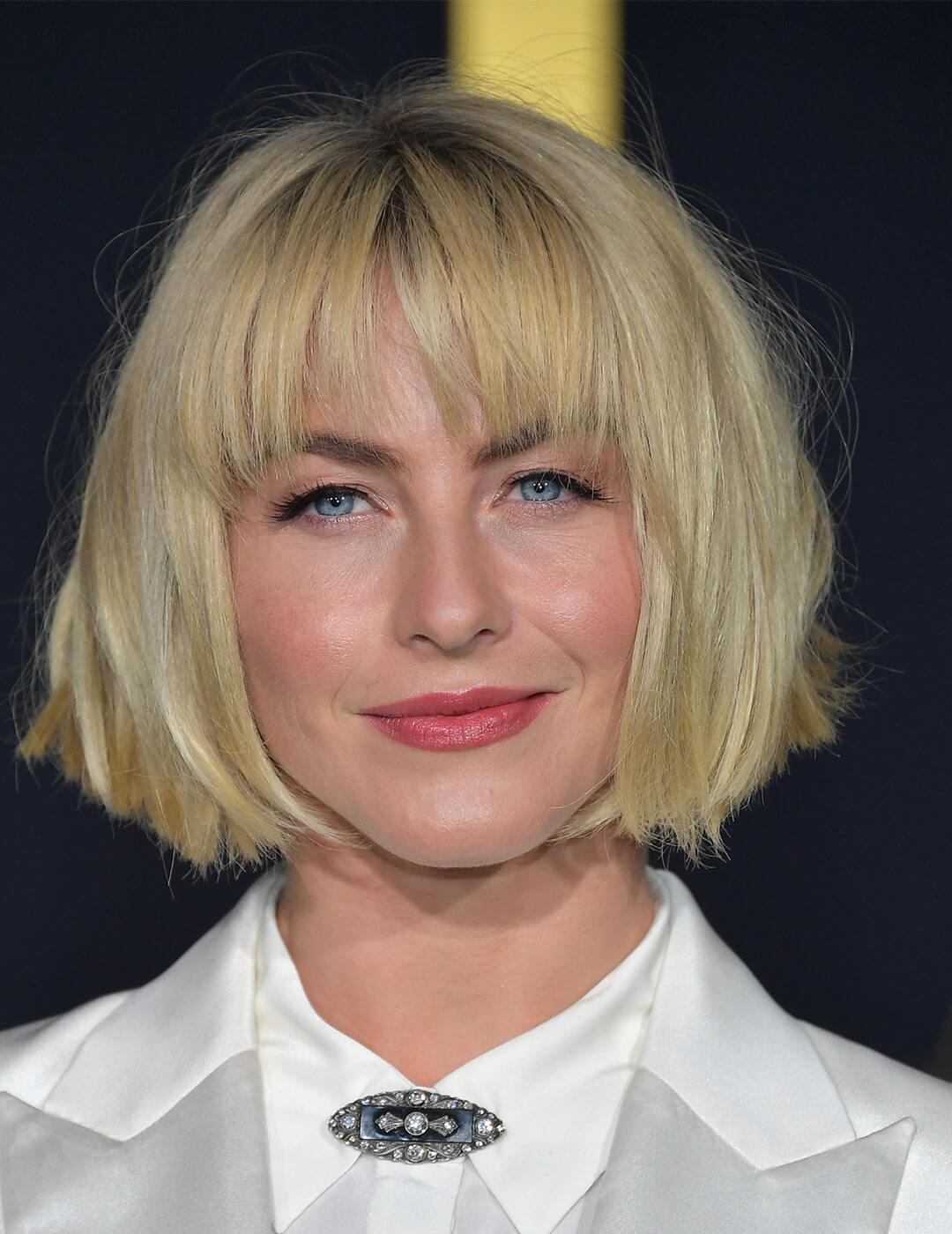 Julianne Hough rocking a no-makeup makeup look and white suit Desktop